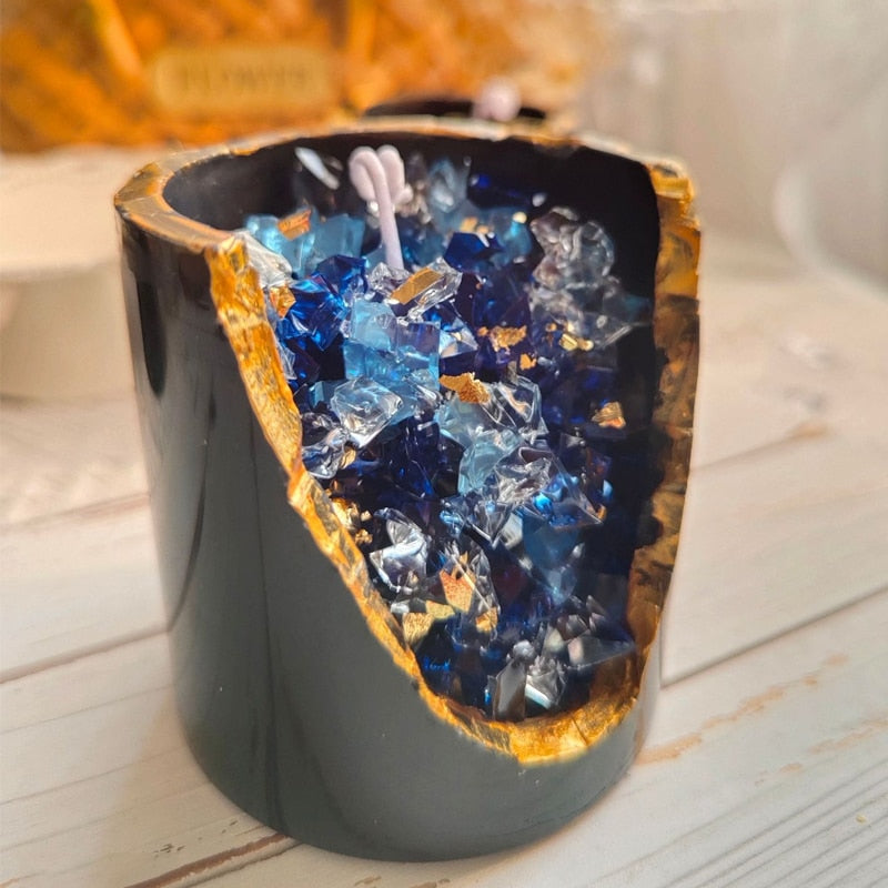 Dripping Crystals - Azurite & Pyrite Ore Candle