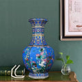 Exotic Snowy Egret - Blue Porcelain Vase