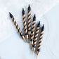 Black & Gold Birthday Candles - Zig Zag