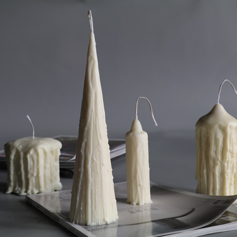 Dripping Wax Candle - Square & Stout