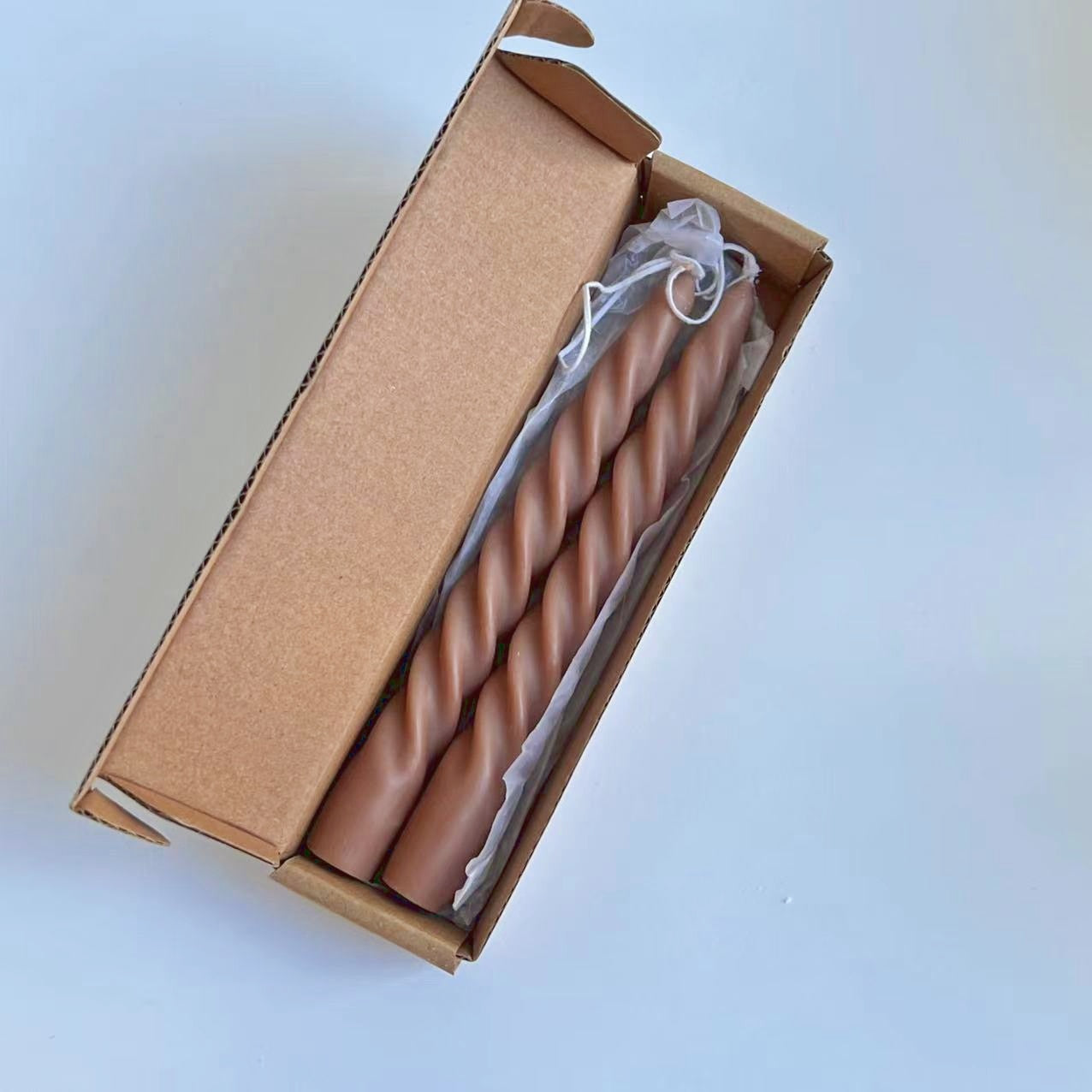 Fine Spiral Taper Candles - Chestnut 2pc Set