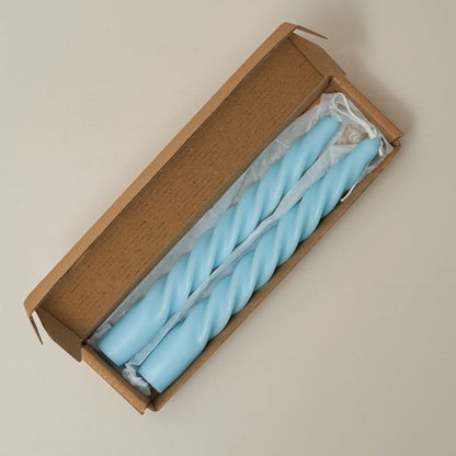 Fine Spiral Taper Candles - Robin Blue 2pc Set