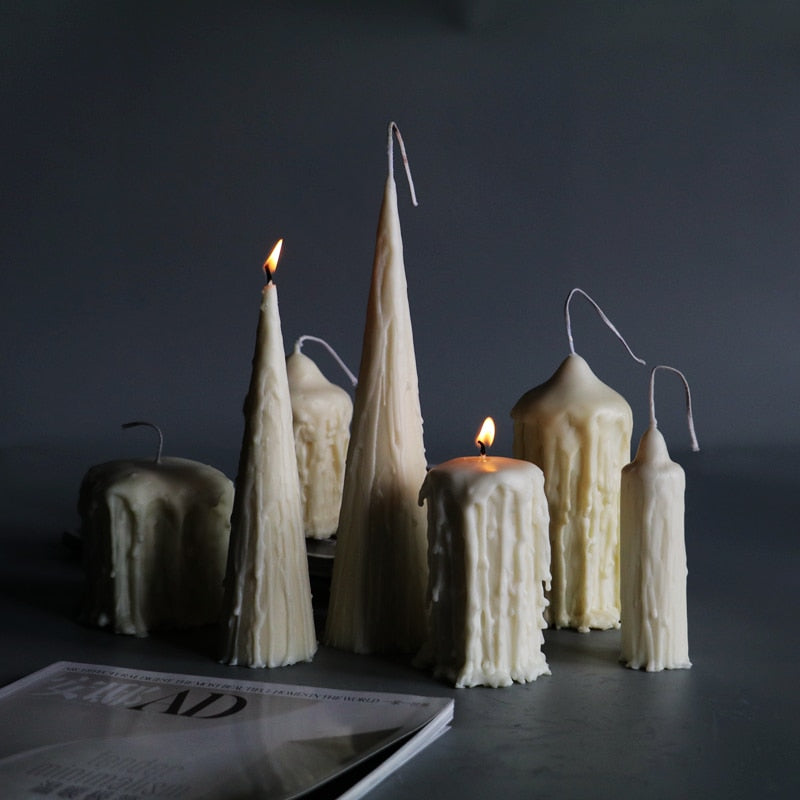 Dripping Wax Candle - Short Spire