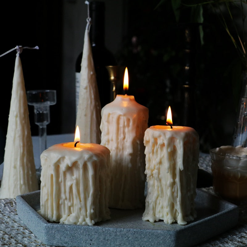 Dripping Wax Candle - Short Spire