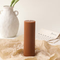 Ridged Pillar Candles - Desert Clay