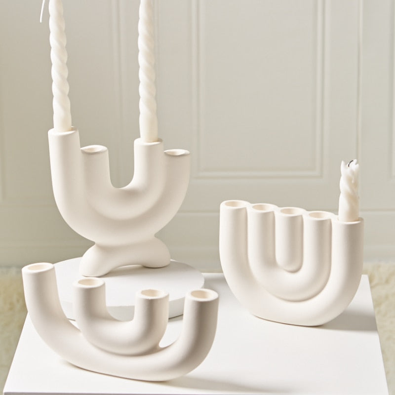 White Flames Candelabra - Climbing Flames