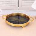 Greek Key Ginko Gilded Tray - Circular