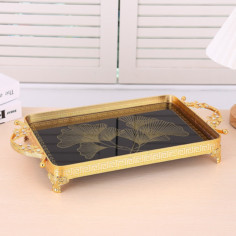 Greek Key Ginko Gilded Tray - Rectangle