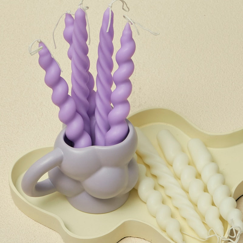 Fine Spiral Taper Candles - Lilac 2pc Set