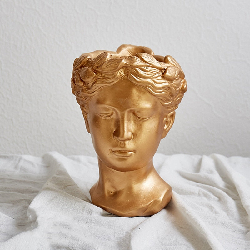 Greek Statue Vessel   - Gold