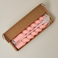 Wide Spiral Taper Candles - Shell Pink 2pc Set