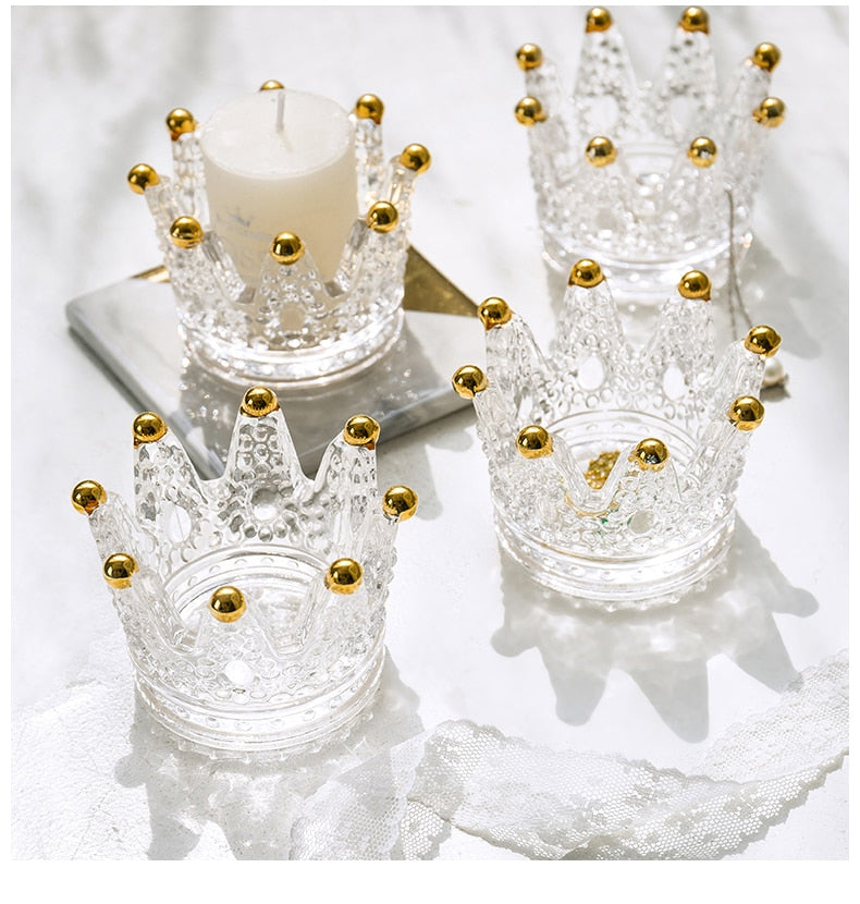 Crown Candle Holder - Four Piece Set