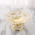Pedestaled Low Bowl - Pearl & Gold